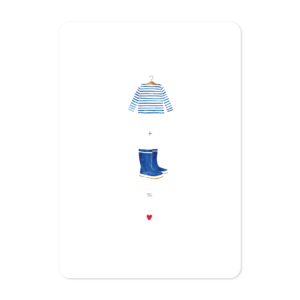 Carte illustrée à l’aquarelle inspiration bord de mer Bretagne