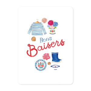 Carte illustrée à l’aquarelle thème bretagne objets bretons