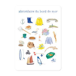 Carte illustrée à l’aquarelle inspiration bord de mer Bretagne