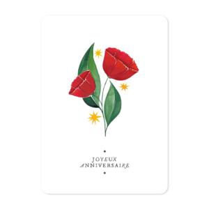 Carte addition illustrée à l’aquarelle ambiance florale anniversaire