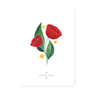 Carte addition illustrée à l’aquarelle ambiance florale