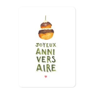 Carte postale illustrée pour souhaiter un anniversaire