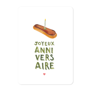 Carte postale illustrée pour souhaiter un anniversaire
