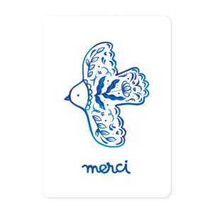 Carte postale illustrée reprénsetant un oiseau