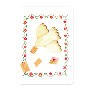 Carte postale illustration douce et poétique saint valentin